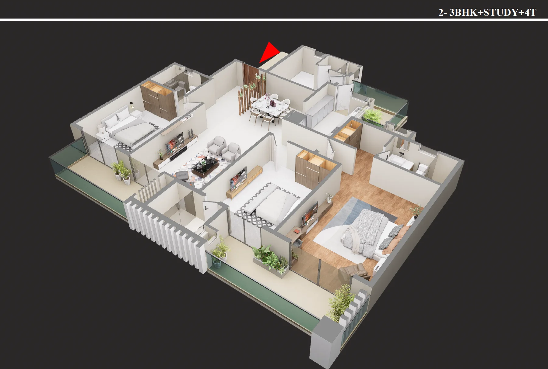 Low-density luxury master plan with generous tower spacing